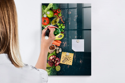 Lavagna magnetica scrivibile Ingredienti sani e ricordi in cucina