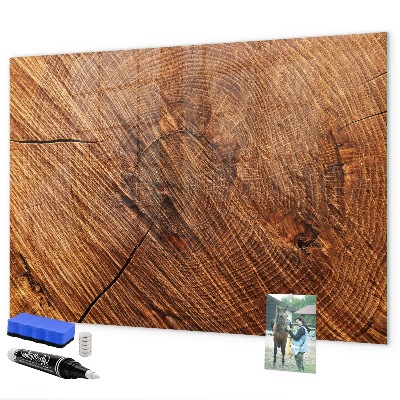 Lavagna magnetica con pennarelli Organizzatore di foto su tavola di legno