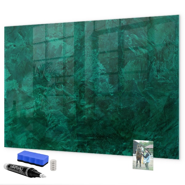 Lavagna magnetica con pennarelli Lavagna verde per appunti e foto