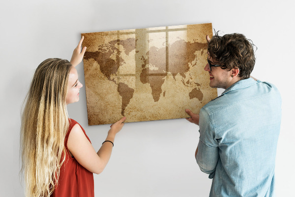 Lavagna magnetica scrivibile Mappa del mondo come fonte di ispirazione