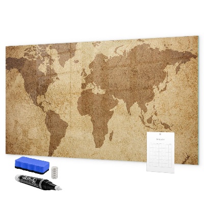 Lavagna magnetica scrivibile Mappa del mondo come fonte di ispirazione