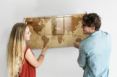 Lavagna magnetica scrivibile Mappa del mondo come fonte di ispirazione