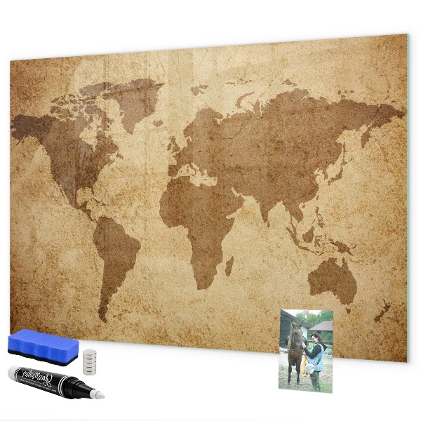 Lavagna magnetica scrivibile Mappa del mondo come fonte di ispirazione