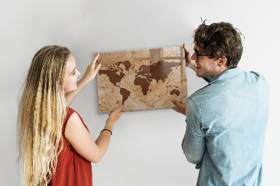 Lavagna magnetica con pennarelli Una mappa del mondo per annotare i ricordi