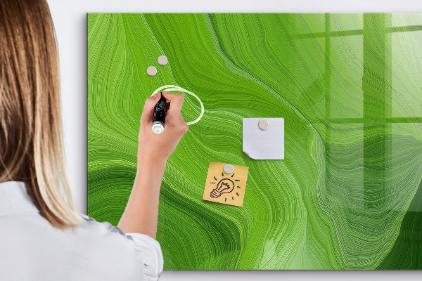 Lavagna magnetica con pennarelli Bacheca fotografica verde