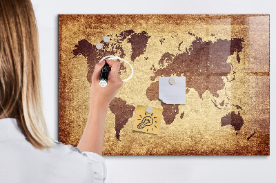 Lavagna magnetica scrivibile Mappa del mondo con indicazione delle posizioni delle foto