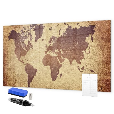 Lavagna magnetica scrivibile Mappa del mondo con indicazione delle posizioni delle foto