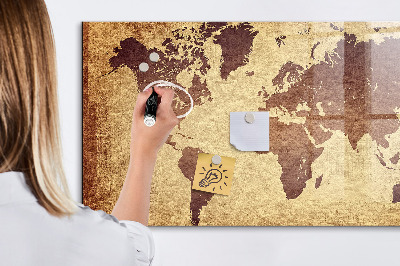 Lavagna magnetica scrivibile Mappa del mondo con indicazione delle posizioni delle foto
