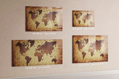 Lavagna magnetica scrivibile Mappa del mondo con indicazione delle posizioni delle foto