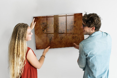 Lavagna magnetica scrivibile Una mappa del mondo con ricordi personali