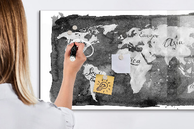 Lavagna magnetica con pennarelli Mappa del mondo con indicazione delle posizioni delle foto