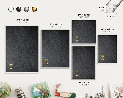 Lavagna magnetica stampata per calamite con cornice bianca Texture grigia