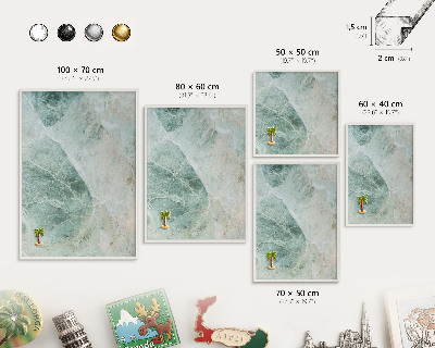 Lavagna magnetica da parete per calamite di colore bianco Texture verdi