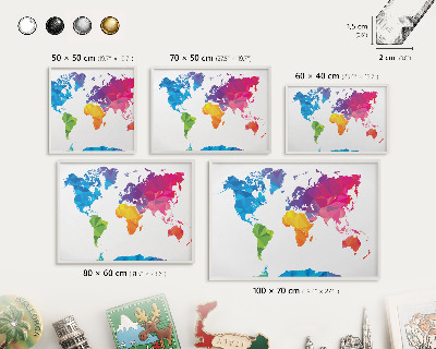 Lavagna magnetica stampata per calamite con cornice bianca Mappa a colori
