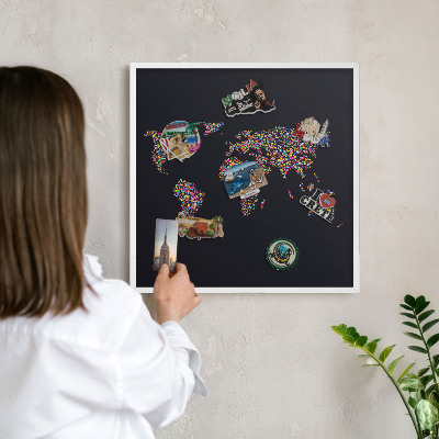 Lavagna magnetica stampata per calamite con cornice bianca Mappa a colori