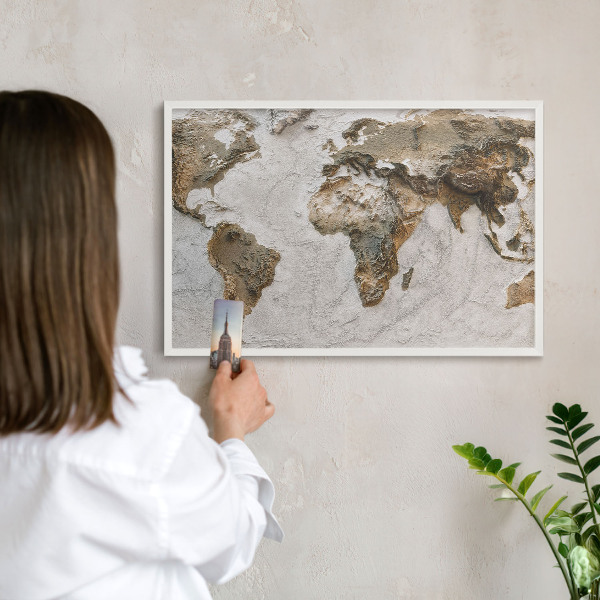 Lavagna magnetica da parete per calamite di colore bianco Mappa altimetrica