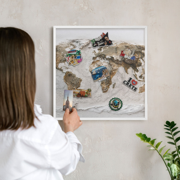 Lavagna magnetica da parete per calamite di colore bianco Mappa altimetrica