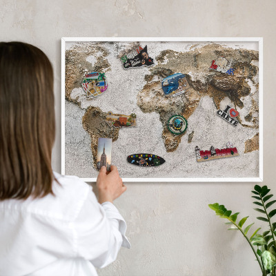Lavagna magnetica da parete per calamite di colore bianco Mappa altimetrica