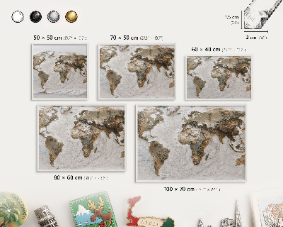 Lavagna magnetica da parete per calamite di colore bianco Mappa altimetrica