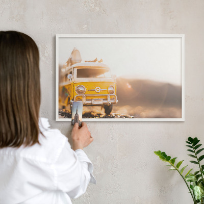 Lavagna magnetica da parete per calamite di colore bianco Viaggio retrò