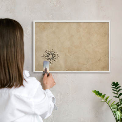 Lavagna magnetica da parete per calamite di colore bianco Rosa dei venti