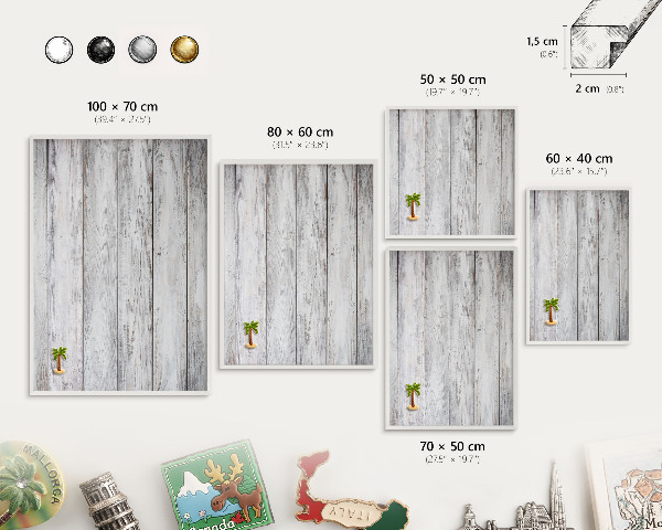 Lavagna magnetica da parete per calamite di colore bianco Legno rustico