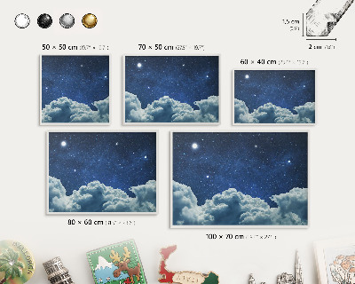 Lavagna magnetica da parete per calamite di colore bianco Notte cosmica
