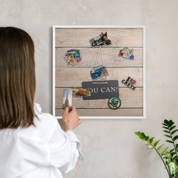 Lavagna magnetica da parete per calamite di colore bianco Motivazione quotidiana