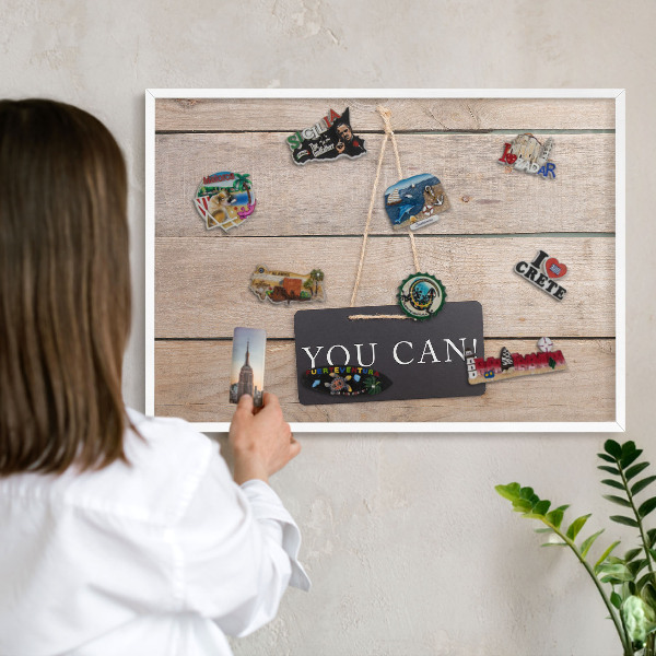 Lavagna magnetica da parete per calamite di colore bianco Motivazione quotidiana