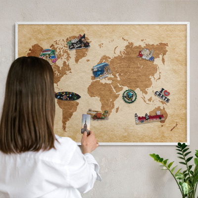 Lavagna magnetica stampata per calamite con cornice bianca Mappa d'epoca