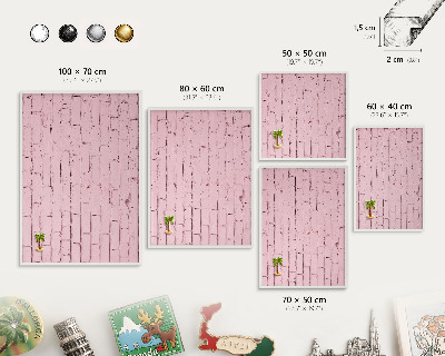 Lavagna magnetica stampata per calamite con cornice bianca Mattone rosa