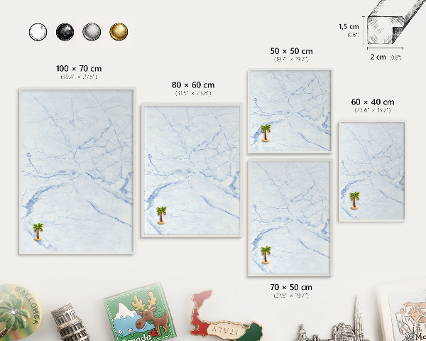 Lavagna magnetica da parete per calamite di colore bianco Design effetto marmo