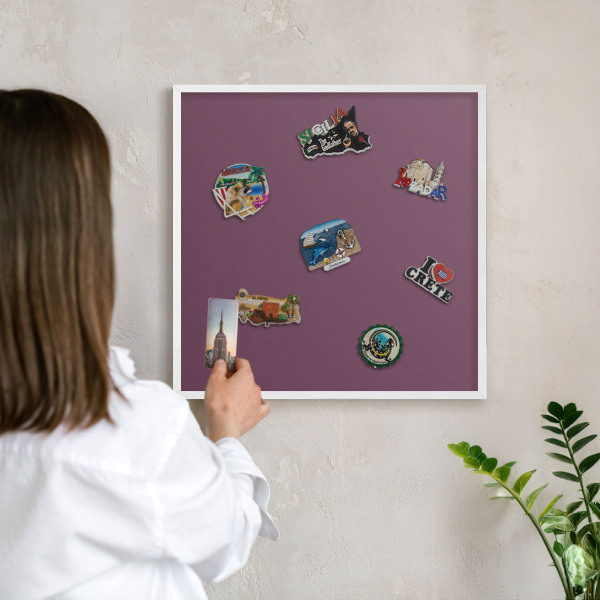 Lavagna magnetica da parete per calamite di colore bianco Colore viola