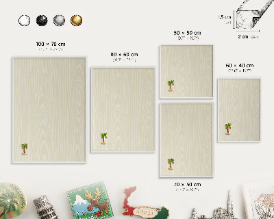 Lavagna magnetica stampata per calamite con cornice bianca Grano beige