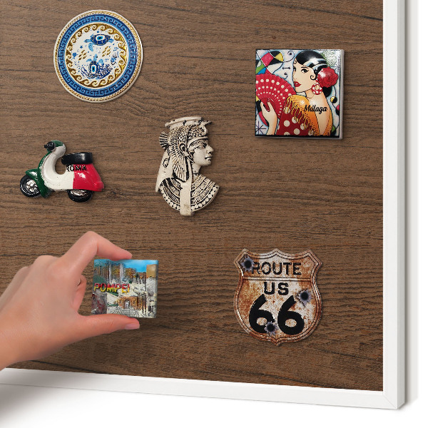 Lavagna magnetica da parete per calamite di colore bianco Struttura in acciaio