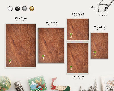 Lavagna magnetica stampata per calamite con cornice bianca Venature del legno