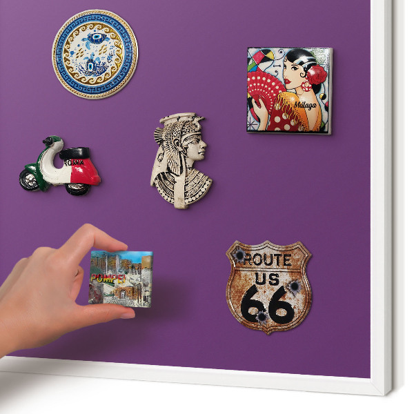 Lavagna magnetica stampata per calamite con cornice bianca Viola intenso