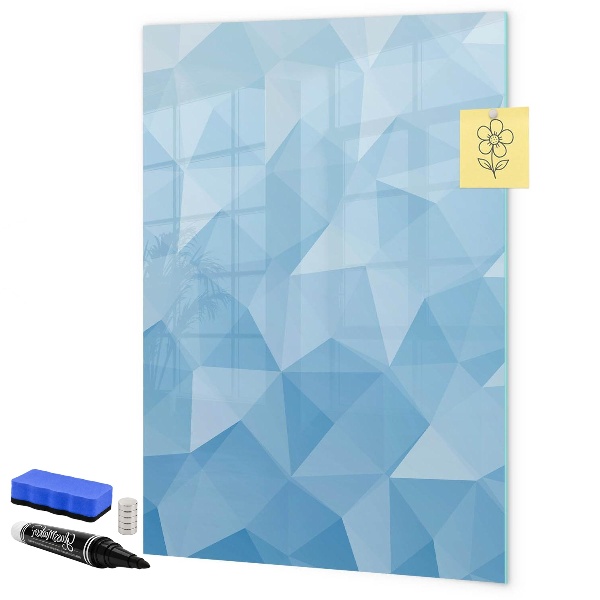 Lavagna magnetica con pennarelli Pannello fotografico moderno di colore blu
