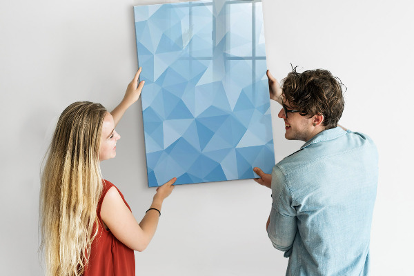 Lavagna magnetica con pennarelli Pannello fotografico moderno di colore blu