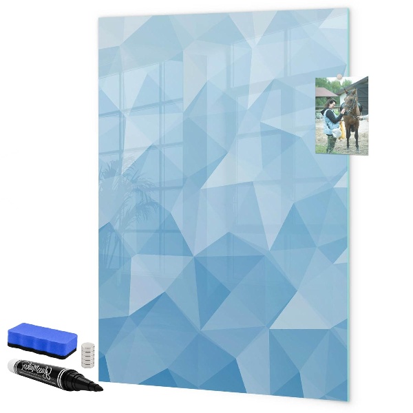 Lavagna magnetica con pennarelli Pannello fotografico moderno di colore blu