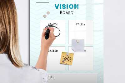 Lavagna magnetica con pennarelli Vision Board per gli obiettivi di vita