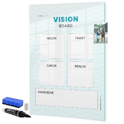 Lavagna magnetica con pennarelli Vision Board per gli obiettivi di vita