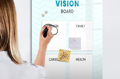 Lavagna magnetica con pennarelli Vision Board per gli obiettivi di vita
