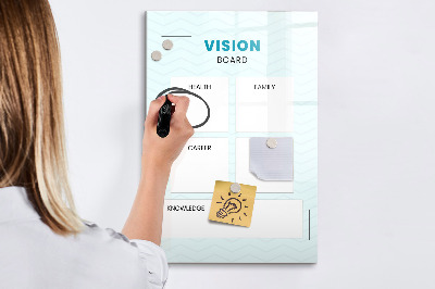 Lavagna magnetica con pennarelli Vision Board per gli obiettivi di vita