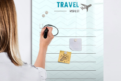 Lavagna magnetica scrivibile Lista dei desideri di viaggio con spunti e idee