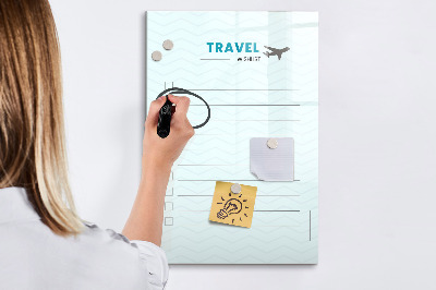 Lavagna magnetica scrivibile Lista dei desideri di viaggio con spunti e idee