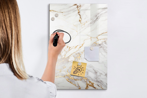 Lavagna magnetica con pennarelli Elegante pannello fotografico in marmo
