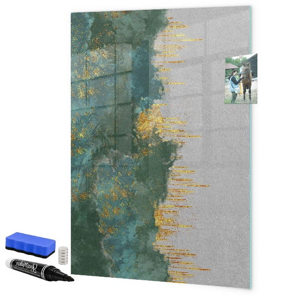 Lavagna magnetica con pennarelli Lavagna moderna per foto e appunti