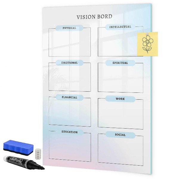 Lavagna magnetica scrivibile Vision Board per obiettivi personali