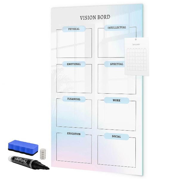 Lavagna magnetica scrivibile Vision Board per obiettivi personali